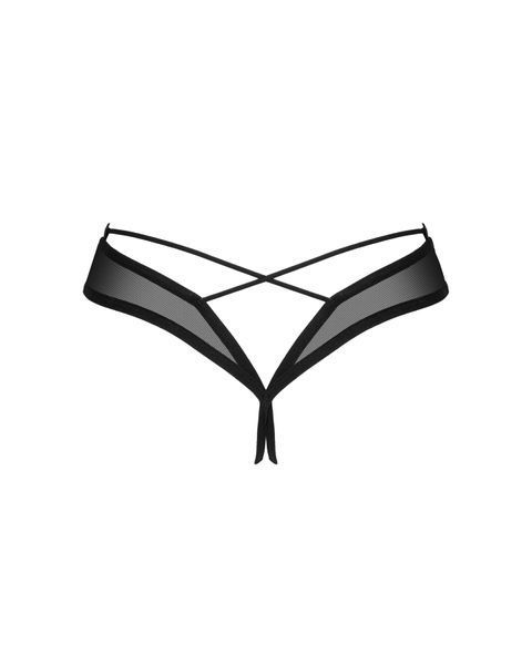 Трусики Obsessive Roxelia crotchless thong XS/S SO9077 фото - купити в секс-шопі Чорний Кролик