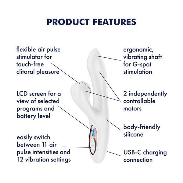 Вакуумний вібратор-кролик Satisfyer Pro+ G-Spot Generation 2 White SX4315 фото - купити в секс-шопі Чорний Кролик