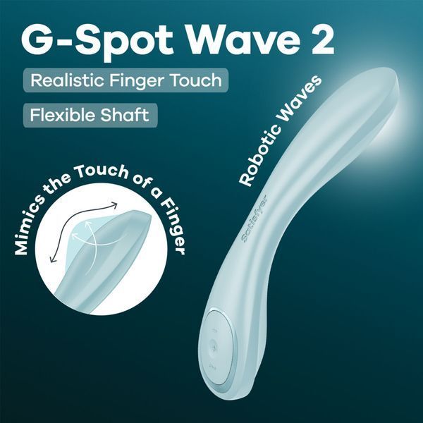 Вібратор Satisfyer G-Spot Wave 2 Ice Blue, імітує доторкання пальця SX3845 фото - купити в секс-шопі Чорний Кролик