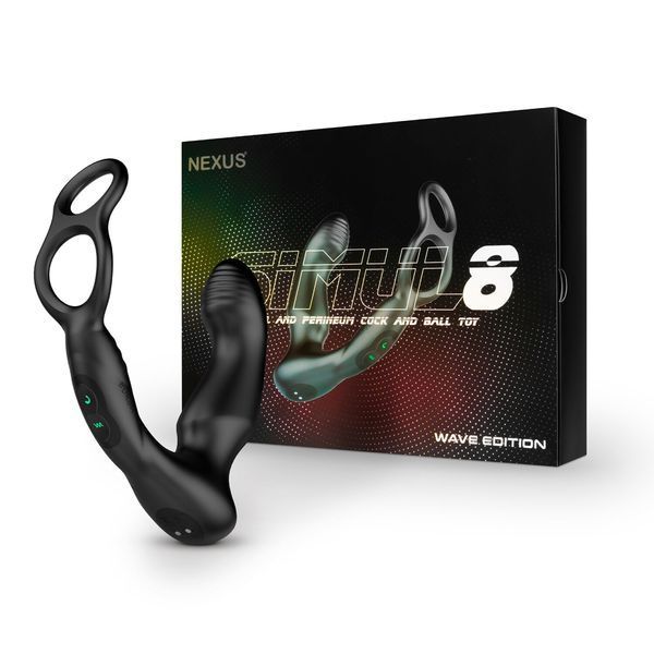 Стимулятор простати Nexus SIMUL8 Wave Edition з ерекційним кільцем, вібрація + манливий рух стовбура SX1340 фото - купити в секс-шопі Чорний Кролик