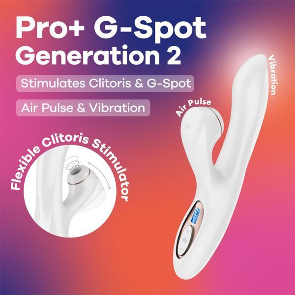 Вакуумний вібратор-кролик Satisfyer Pro+ G-Spot Generation 2 White SX4315 фото - купити в секс-шопі Чорний Кролик