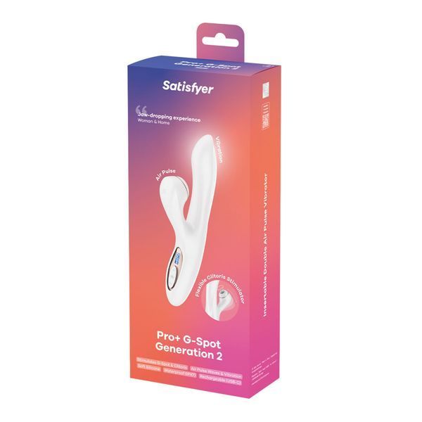 Вакуумний вібратор-кролик Satisfyer Pro+ G-Spot Generation 2 White SX4315 фото - купити в секс-шопі Чорний Кролик