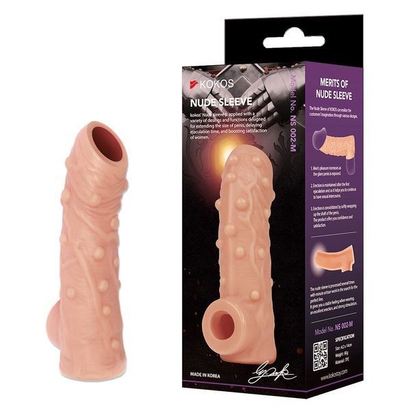 Насадка на член Kokos Nude Sleeve NS 002 M SX1473 фото - купити в секс-шопі Чорний Кролик