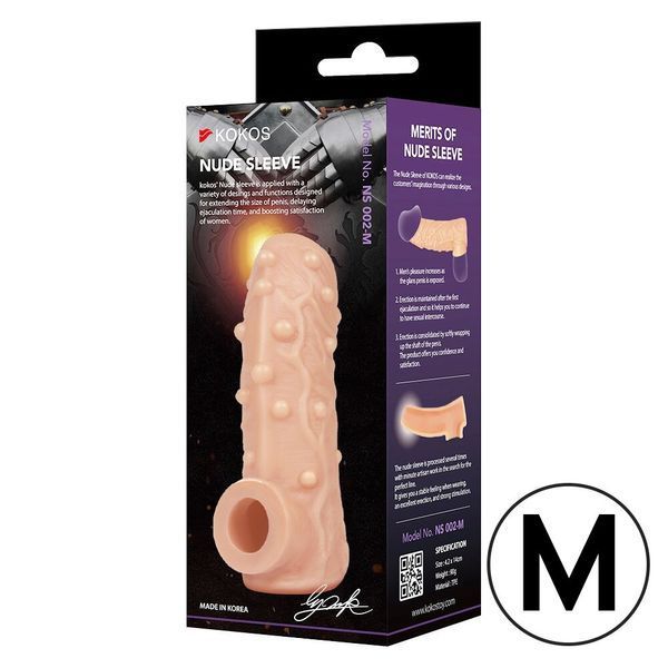 Насадка на член Kokos Nude Sleeve NS 002 M SX1473 фото - купити в секс-шопі Чорний Кролик