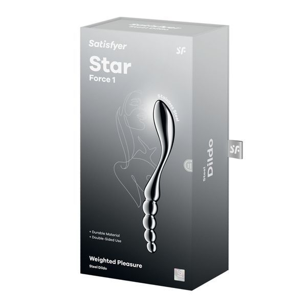 Металевий дилдо Satisfyer Star Force 1, двосторонній, можна нагрівати та охолоджувати SX3256 фото - купити в секс-шопі Чорний Кролик