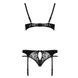 Комплект білизни Passion PAULINE SET S/M, black, стрепи, ліф, стрінги і пояс для панчох EL15805 фото 6