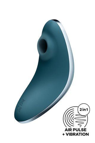 Вакуумний вібратор Satisfyer Vulva Lover 1 Blue SO6713 фото - купити в секс-шопі Чорний Кролик