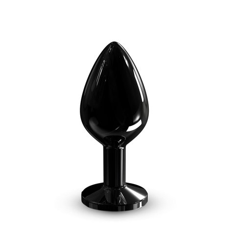 Металева анальна пробка з кристалом Dorcel Diamond Plug Black M SO7809 фото - купити в секс-шопі Чорний Кролик