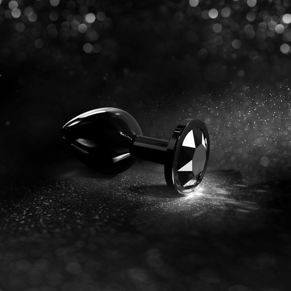 Металева анальна пробка з кристалом Dorcel Diamond Plug Black M SO7809 фото - купити в секс-шопі Чорний Кролик