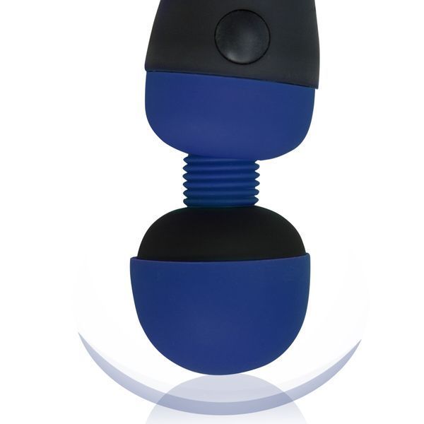 Вібромасажер PalmPower Recharge Blue, перезаряджуваний, гнучка головка, тревел-замок SO8901 фото - купити в секс-шопі Чорний Кролик