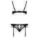 Комплект білизни Passion PAULINE SET XXL/XXXL, black, стрепи, ліф, стрінги і пояс для панчох EL15806 фото 6