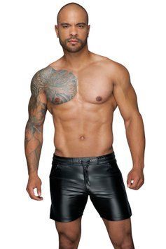 Чоловічі шорти з мокрим ефектом Noir Handmade H061 Powerwetlook shorts, S SX0103 фото - купити в секс-шопі Чорний Кролик