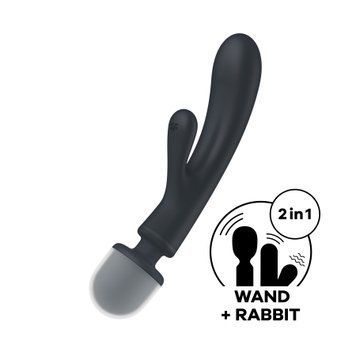 Вібратор-кролик з вібромасажером Satisfyer Triple Lover Grey, 3 мотори SO8789 фото - купити в секс-шопі Чорний Кролик
