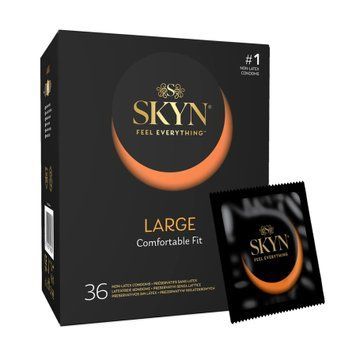Безлатексні преміум-презервативи SKYN Large 36 шт, збільшений розмір SX2395 фото - купити в секс-шопі Чорний Кролик