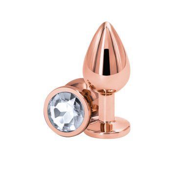 Анальна пробка NS Novelties Rear Assets - Rose Gold - Medium - Clear SX4363 фото - купити в секс-шопі Чорний Кролик