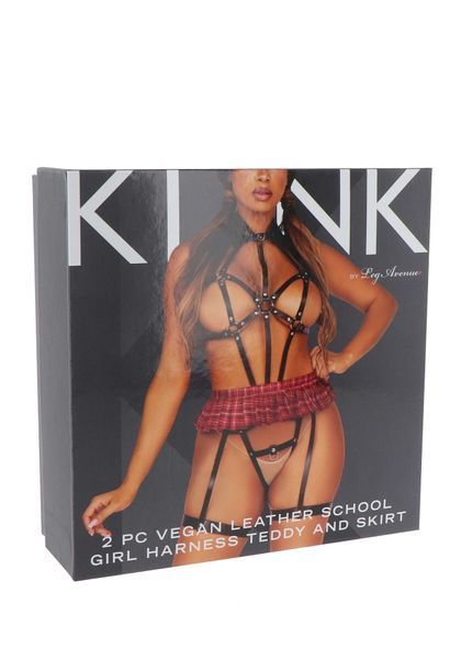 Leg Avenue Harness teddy & skirt Black M SO8568 фото - купити в секс-шопі Чорний Кролик