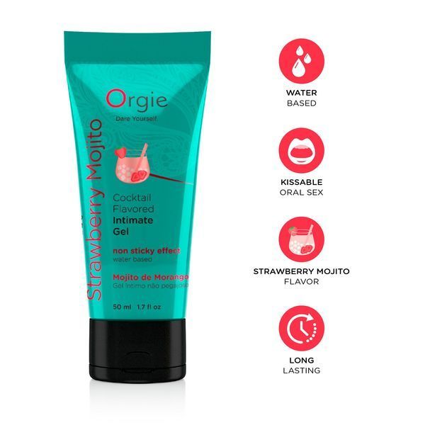 Лубрикант на водній основі Orgie Lube Tube Strawberry Mojito, 50 мл SX1520 фото - купити в секс-шопі Чорний Кролик