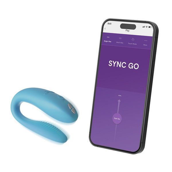 Смарт-вібратор для пар We-Vibe Sync GO Turquoise, тревел-кейс SX0528 фото - купити в секс-шопі Чорний Кролик