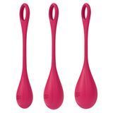 Набір йоні намистин Satisfyer Yoni Power 1 Red, діаметр 2-2,5-3см, вага 22-46-74гр SO5547 фото - купити в секс-шопі Чорний Кролик