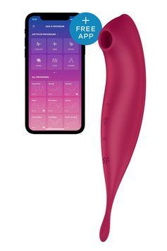 Смарт-вібратор для клітора з вакуумною стимуляцією Satisfyer Twirling Pro+ dark red SO6715 фото - купити в секс-шопі Чорний Кролик