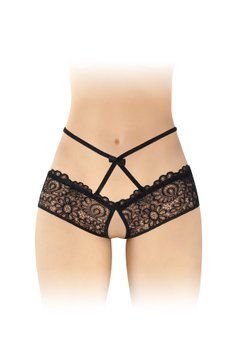 Трусики з відкритим доступом Fashion Secret Celia Black, лямки на талії SX2612 фото - купити в секс-шопі Чорний Кролик