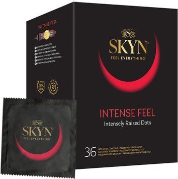 Безлатексні преміум-презервативи SKYN Intense Feel 36 шт, точковий рельєф SX2396 фото - купити в секс-шопі Чорний Кролик