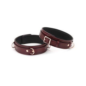 Фіксатори для стегон Liebe Seele Wine Red Thigh Cuffs L Size, натуральна шкіра SO9455 фото - купити в секс-шопі Чорний Кролик