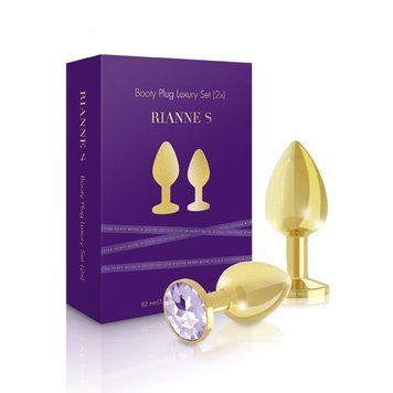 Набір металевих анальних пробок із кристалом RIANNE S &ndash; Booty Plug Luxury Set, діаметр 3 та 3,5 см SO3858 фото - купити в секс-шопі Чорний Кролик