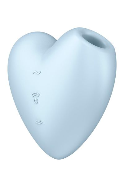 Вакуумний стимулятор-серце з вібрацією Satisfyer Cutie Heart Blue SO6287 фото - купити в секс-шопі Чорний Кролик