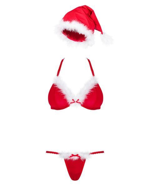Новорічний комплект Obsessive Santastic 3-pcs set L/XL SO9081 фото - купити в секс-шопі Чорний Кролик