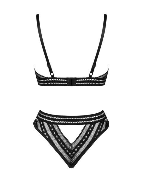 Комплект білизни Obsessive Natilya 2-pcs set M/L, black, бюстгальтер, трусики SO7718 фото - купити в секс-шопі Чорний Кролик