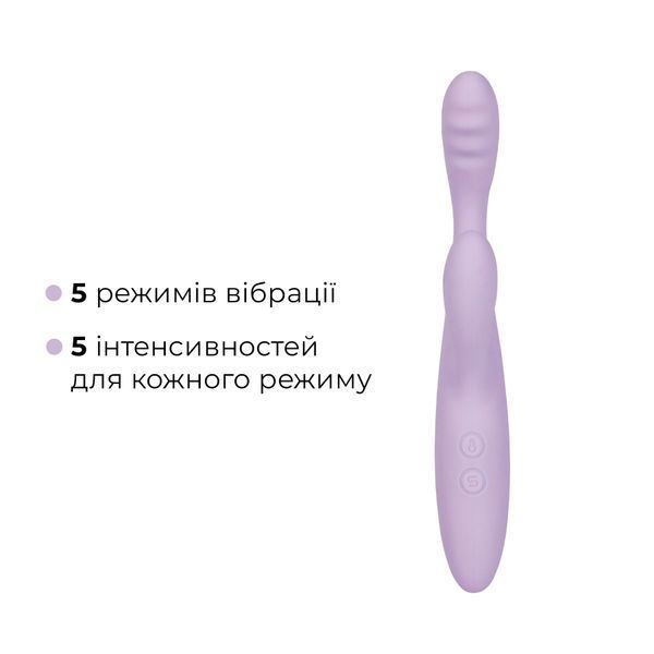 Тонкий кролик-вібратор Svakom Cici+ 2 Lilac, керування зі смартфона, підігрів до 38 &deg;C SX0729 фото - купити в секс-шопі Чорний Кролик