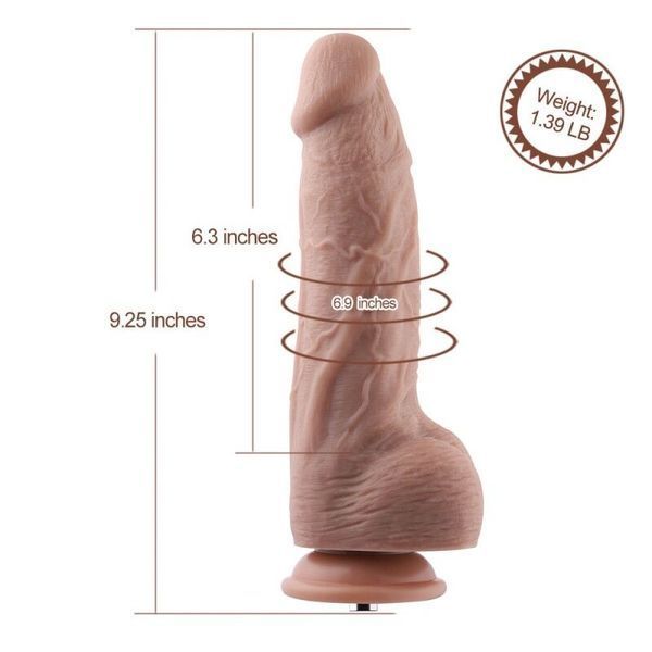 Гнучкий фалоімітатор для секс-машин Hismith 9.25&Prime; Silicone Dildo, система KlicLok SO6207 фото - купити в секс-шопі Чорний Кролик