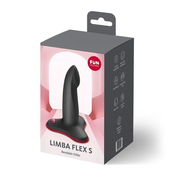 Фалоімітатор Fun Factory LIMBA FLEX S Black, гнучкий, з ефектом пам&rsquo;яті, підходить для точки G SX3286 фото - купити в секс-шопі Чорний Кролик