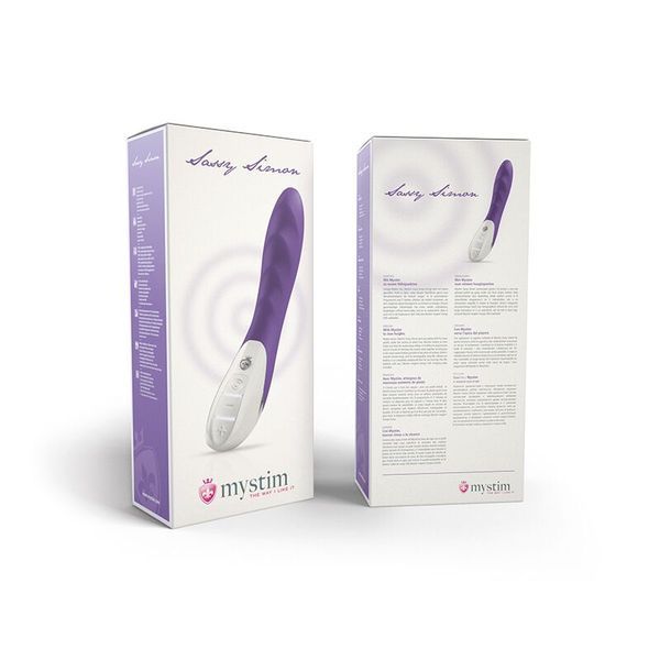 Потужний вібратор Mystim Sassy Simon Purple з двома моторами і стимулюючим рельєфом SO3468 фото - купити в секс-шопі Чорний Кролик