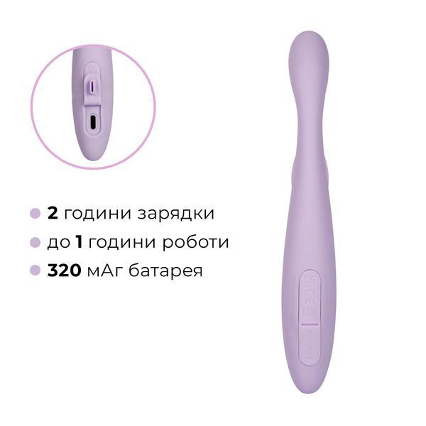Тонкий кролик-вібратор Svakom Cici+ 2 Lilac, керування зі смартфона, підігрів до 38 &deg;C SX0729 фото - купити в секс-шопі Чорний Кролик