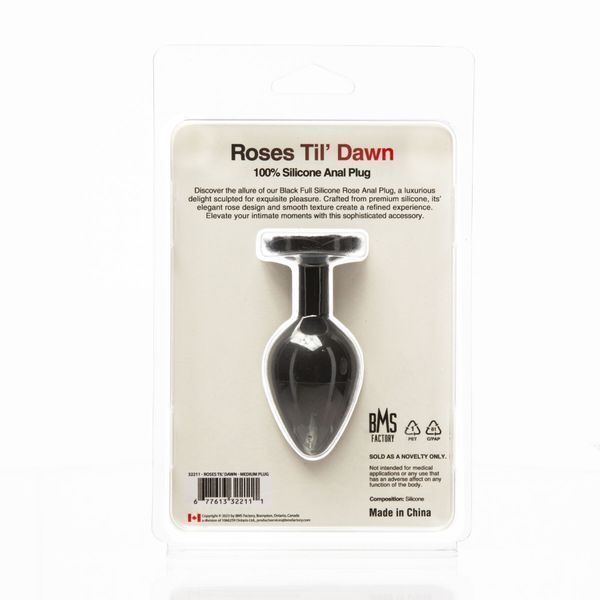 Анальна пробка BMS Roses Til&rsquo; Dawn Silicone Anal Plug Medium SX3148 фото - купити в секс-шопі Чорний Кролик