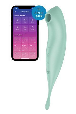 Смарт-вібратор для клітора з вакуумною стимуляцією Satisfyer Twirling Pro+ Mint SO6716 фото - купити в секс-шопі Чорний Кролик