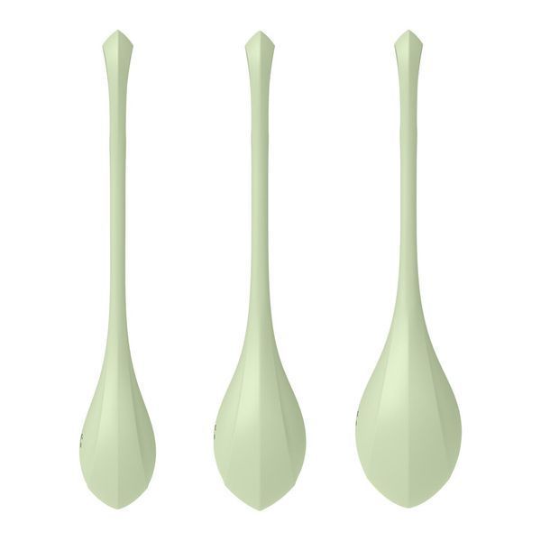 Набір йоні-намистин Satisfyer Yoni Power 2 Light Green, діаметр 2-2,5-3 см, маса 22-44-73 г SO5549 фото - купити в секс-шопі Чорний Кролик