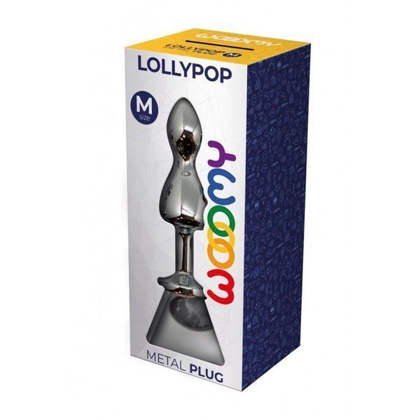Металева анальна пробка Wooomy Lollypop Double Ball Metal Plug M, діаметр 3,1 см, довжина 9,4 см SO7414 фото - купити в секс-шопі Чорний Кролик