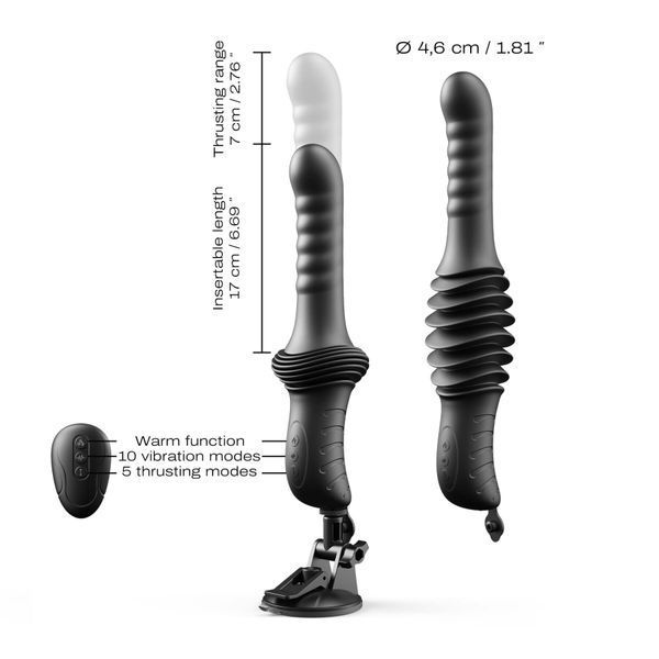 Пульсатор з вібрацією Dorcel Deep Orgasm, 2 незалежні мотори, підігрів до 41 &deg;C, пульт ДК SX3211 фото - купити в секс-шопі Чорний Кролик