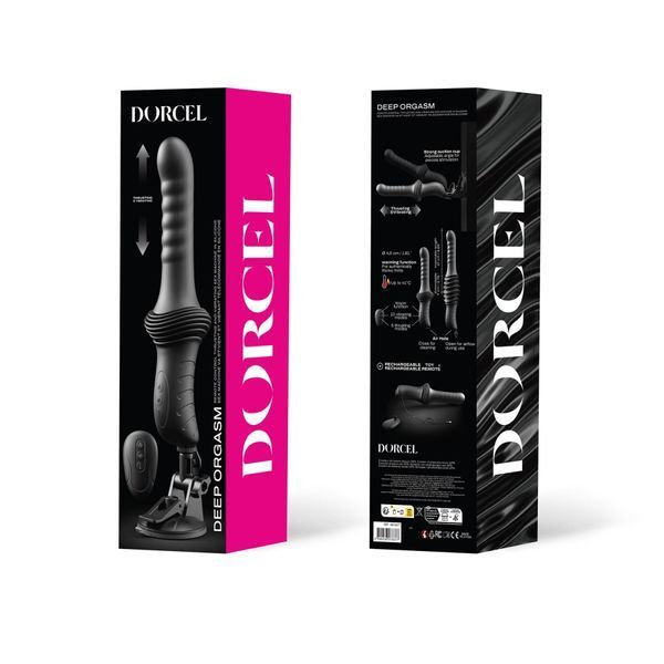 Пульсатор з вібрацією Dorcel Deep Orgasm, 2 незалежні мотори, підігрів до 41 &deg;C, пульт ДК SX3211 фото - купити в секс-шопі Чорний Кролик