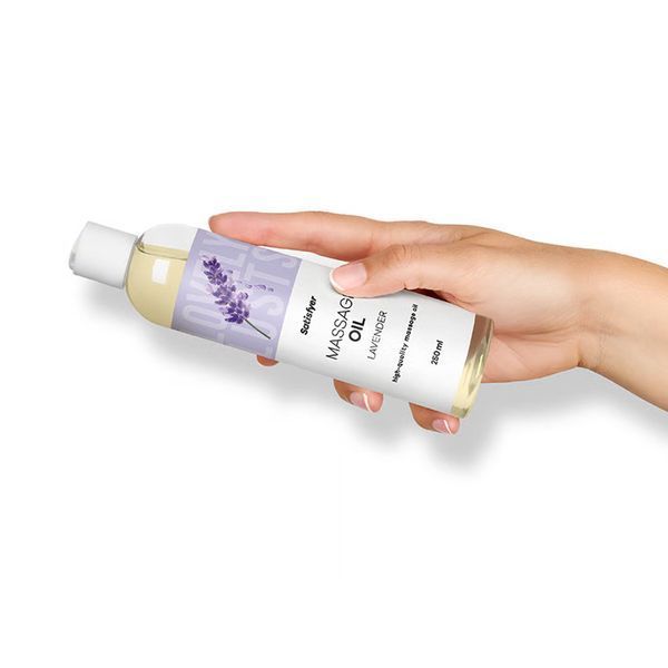 Масажна олія Satisfyer Massage Oil Lavender 250 мл SX2703 фото - купити в секс-шопі Чорний Кролик