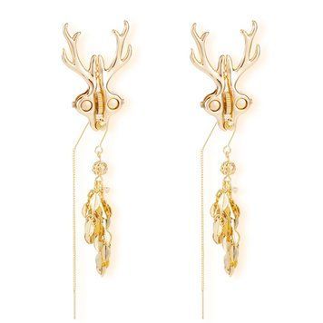 Затискачі для сосків LOCKINK SEVANDA Stag Adjustable Nipple Clamps, золотисті, зі знімними підвісками SX0878 фото - купити в секс-шопі Чорний Кролик