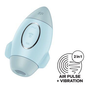 Вакуумний стимулятор з вібрацією Satisfyer Mission Control Blue, 2 незалежні мотори SO8969 фото - купити в секс-шопі Чорний Кролик