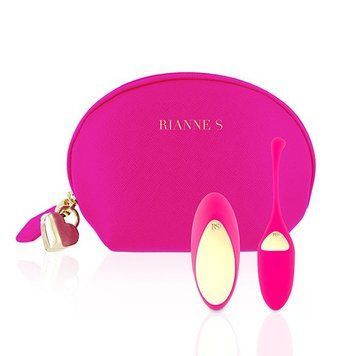 Віброяйце Rianne S: Pulsy Playball Deep Pink з вібрувальним пультом ДК, косметичка-чехол, 10 режимів SO3885 фото - купити в секс-шопі Чорний Кролик