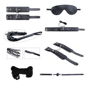 Набір аксесуарів БДСМ Alive Secret Desires Black Kit (8 pcs) SO5992 фото - купити в секс-шопі Чорний Кролик