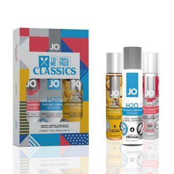 Набір System JO Tri-Me Triple Pack &mdash; Classics (3&times;30 мл) водна, силіконова та смакова змазка SO2839 фото - купити в секс-шопі Чорний Кролик