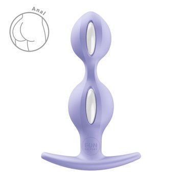 Анальні кульки Fun Factory B BALLS DUO Purple, ефект вібрації, діаметр 3,2 та 3,6 см SX3691 фото - купити в секс-шопі Чорний Кролик