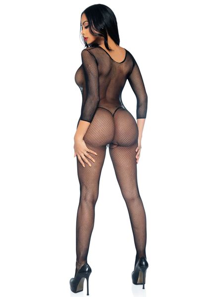 Leg Avenue V Front Bodystocking Black O/S SO8613 фото - купити в секс-шопі Чорний Кролик